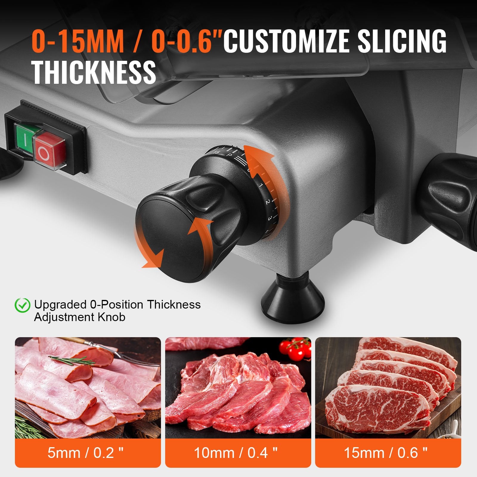Meat Slicer, 340W Electric Deli Food Slicer With 10' SUS420 Stainless Steel Blade And Built-in Sharpening Stone, 0-0.6 Inch Adjustable Thickness For Commercial And Home Use, Cut Meat And Cheese