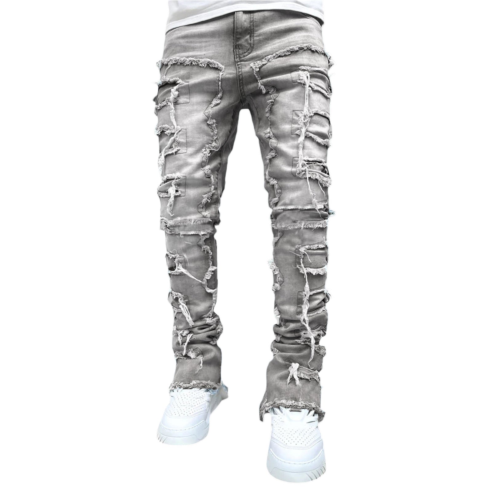 Fashionable Patched Trouser Jeans For Men
