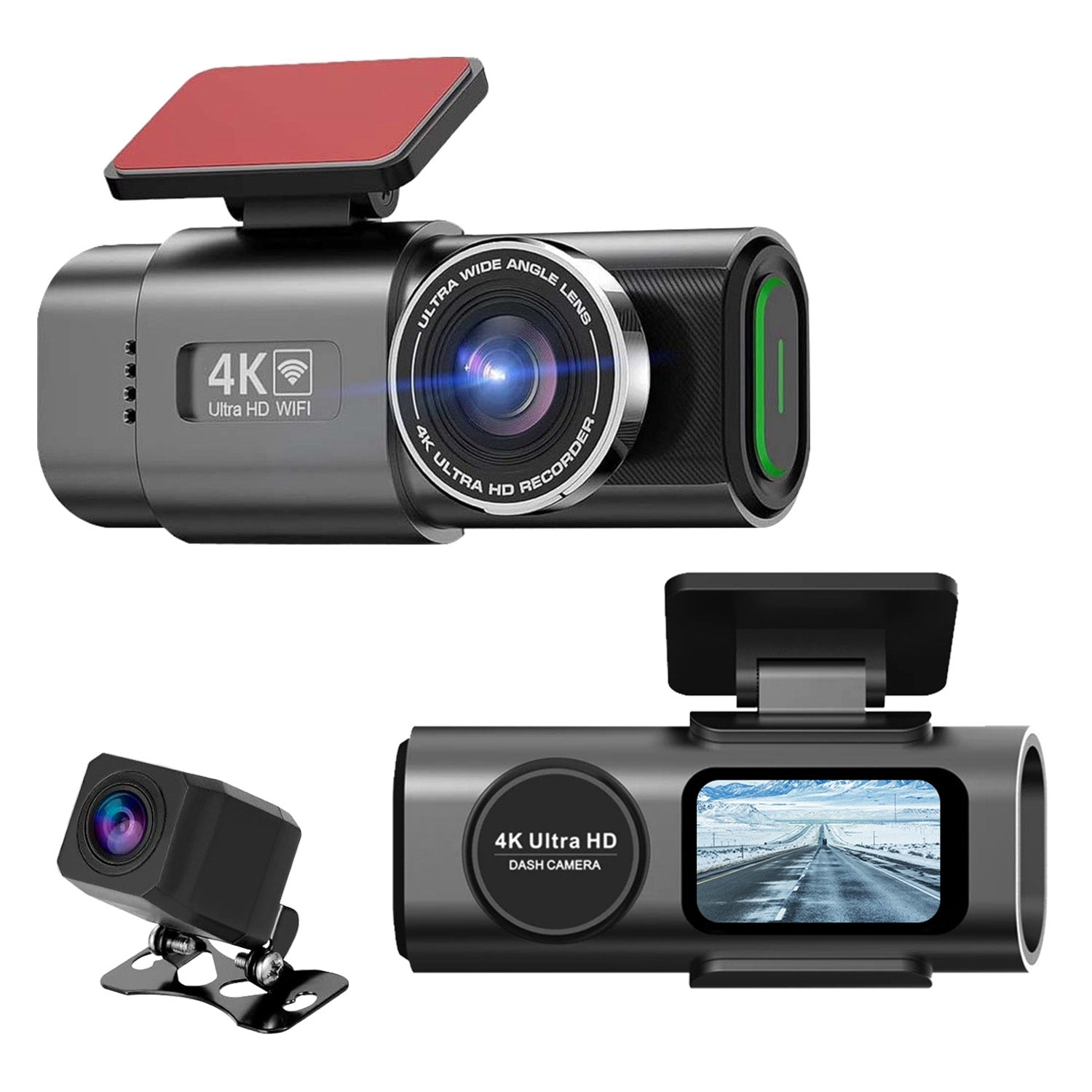 4K 1080P Car Dash Cam 2.4GHz WiFi Car Camera Mini Driving Recorder With 140 Degree Wide Angle APP Control Night Vision G-sensor Loop Recording