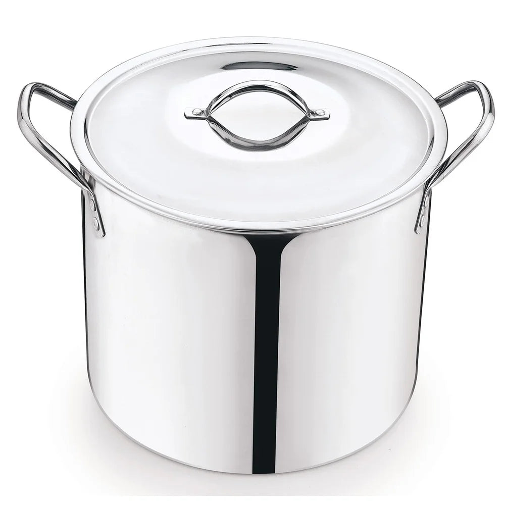 Stainless Steel Stock Pot with Metal Lid