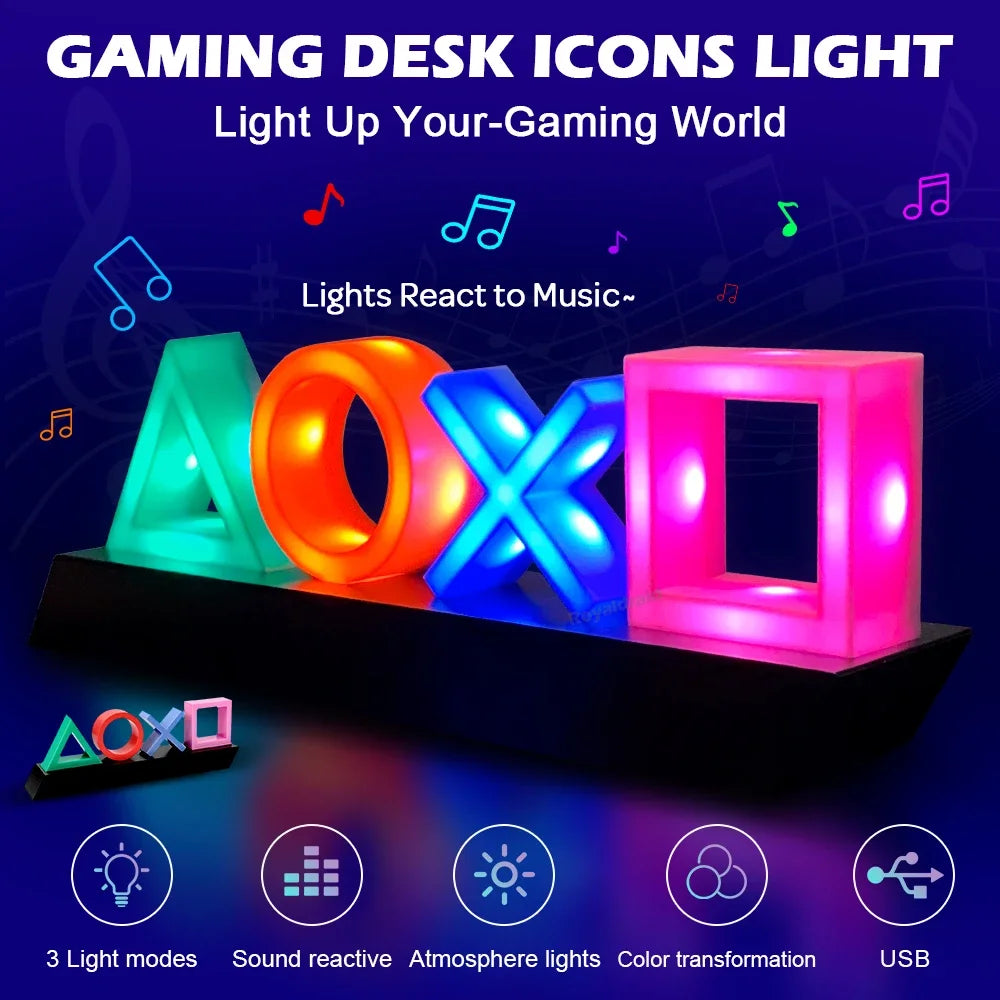 Gaming Icon LED Neon Lights For PS4/PS5