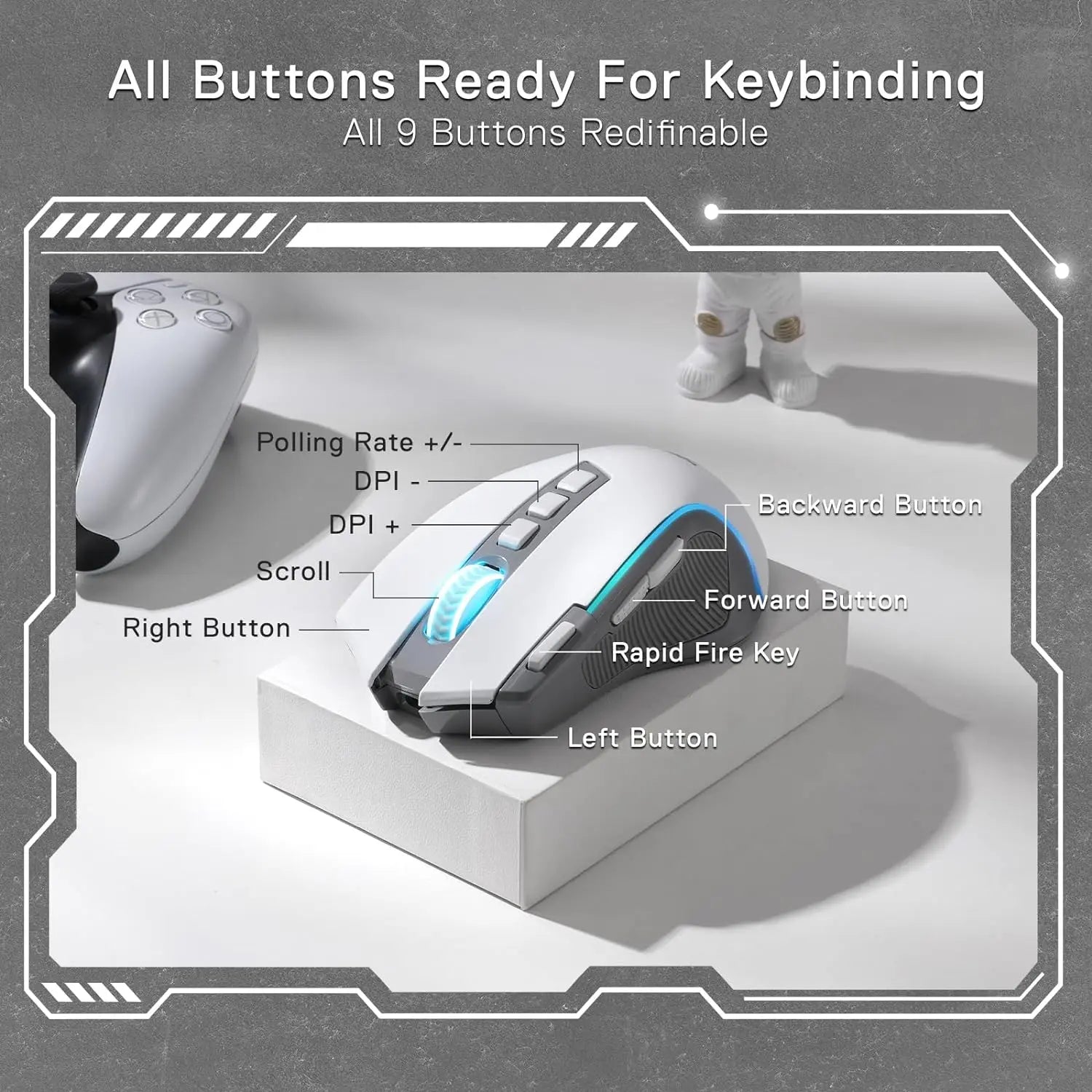 Redragon M612 PRO RGB BT 2.4G Gaming Mouse