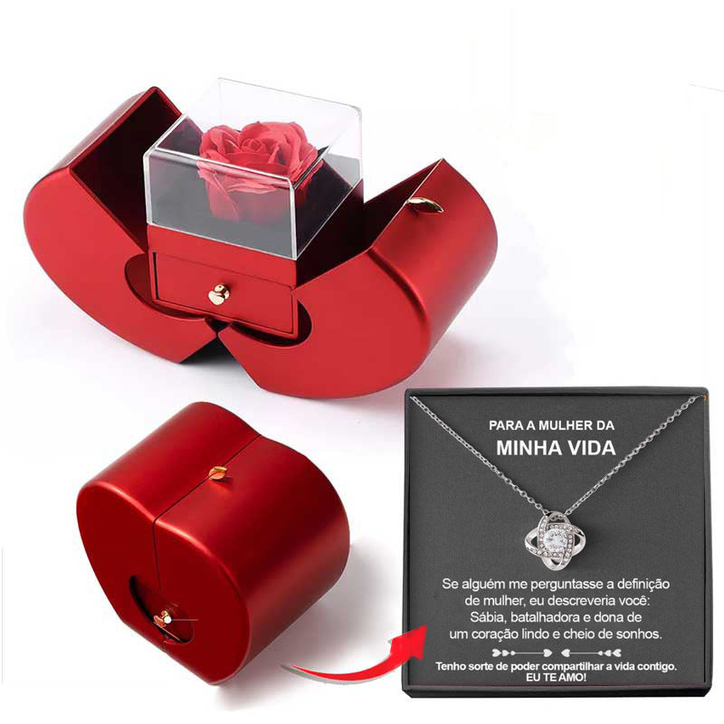 Valentine's Day Gifts With Artificial Rose Flower Jewelry Box