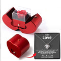 Valentine's Day Gifts With Artificial Rose Flower Jewelry Box